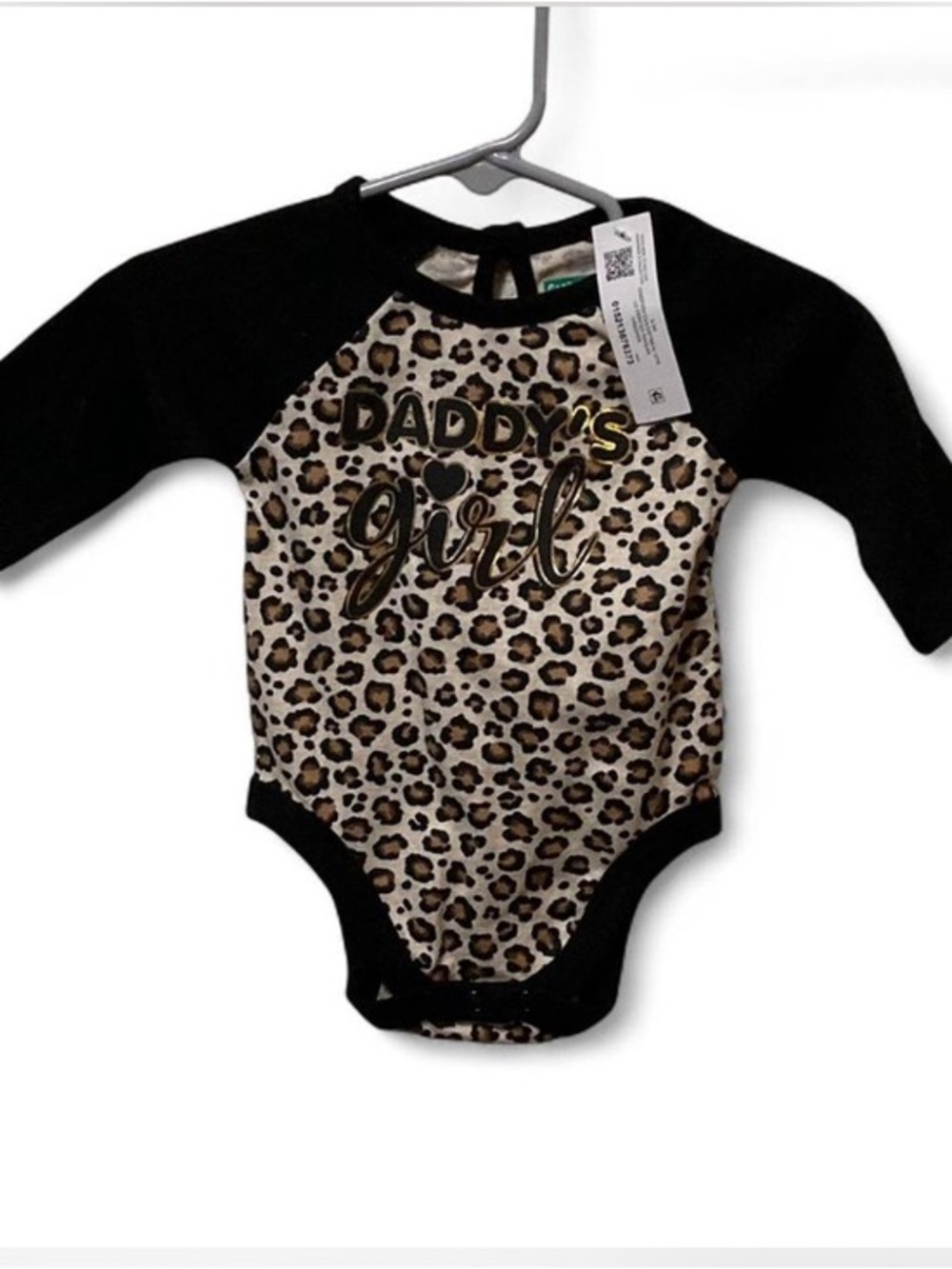 Daddy's Girl Leopard Print One-Piece Bodysuit - Black & Brown